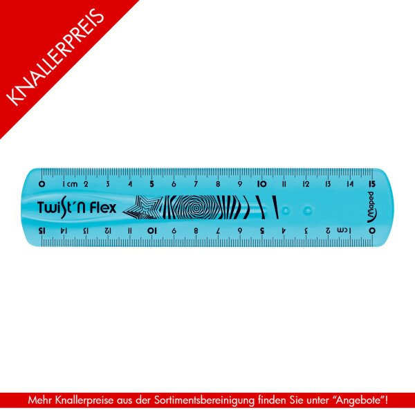 Lineal TWISTn FLEX 15 cm - Bliste - farbig sortiert