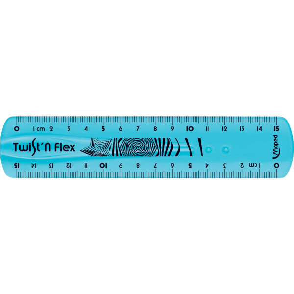 Lineal TWISTn FLEX 15 cm - Blister - farbig sortiert