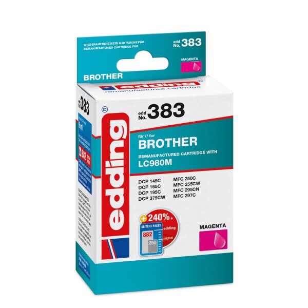 Druckerpatrone EDD-383 Brother LC980M - Magenta - 9 ml