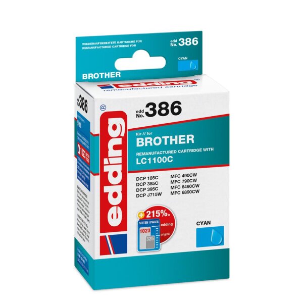 Druckerpatrone EDD-386 Brother LC1100C - Cyan - 9 ml
