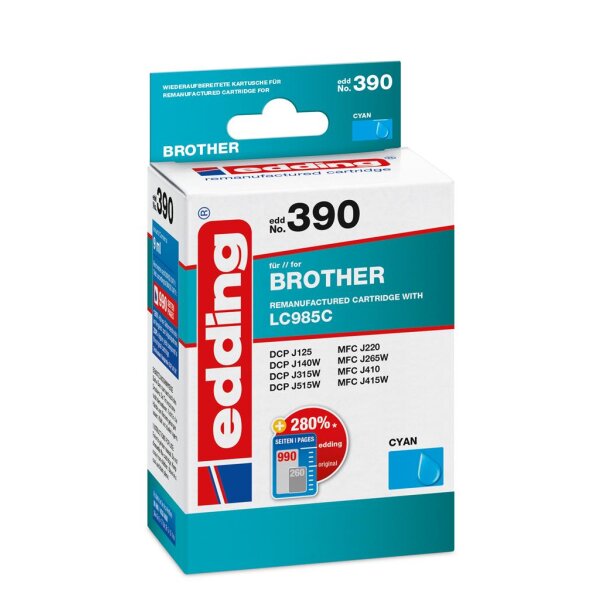 Druckerpatrone EDD-390 Brother LC985C - Cyan - 9 ml