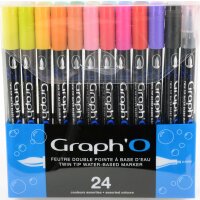 Dual Pinselmarker GRAPHO  - 24er Set Standardfarben