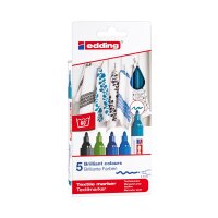 4500/5er Set textile marker Rundspitze 2-3mm - cool colours