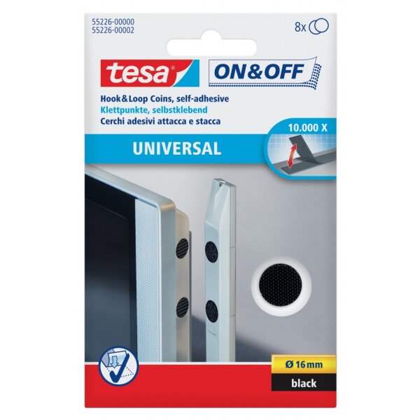 tesa On & Off Universal Klettpunkte, Durchmesser: 16 mm,...