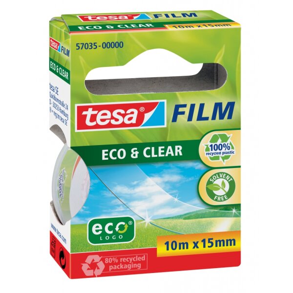 tesa Film Eco & Clear 15mm x 10m transparent - Hängefaltbox