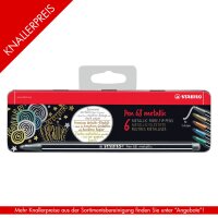 Filzstift Pen 68 metallic 1,4mm - 6er Metalletui