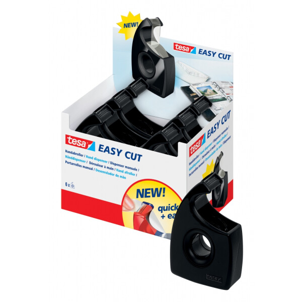 tesa Easy Cut Handabroller schwarz, leer bis 19mm x 33m