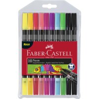 Filzstift Doppelender Neon 1/3-5mm - 10er Etui sortiert