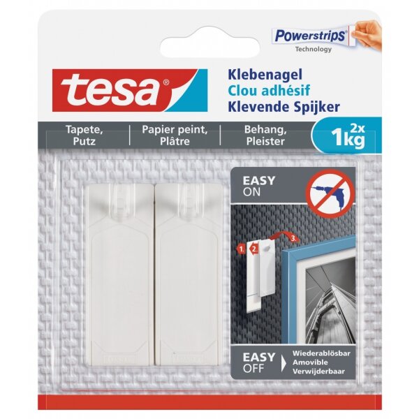Klebenagel Tapete & Putz 2 Nägel - Halteleistung 1,0 kg /...