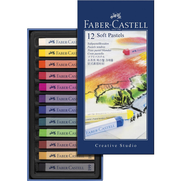 Creative Studio Softpastellkreide, 12 Farben sortiert im Kartonetui