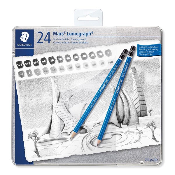 Bleistift Mars Lumograph - 24 Metalletui