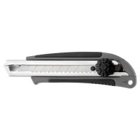 Cutter PROFESSIONAL Klinge: 18 mm, Schraubarretierung, Softgrip - grau/schwarz