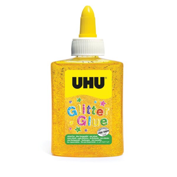UHU Glitter Glue 90g Flasche - gelb