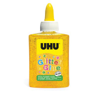 Glitter Glue 90g Flasche - gelb