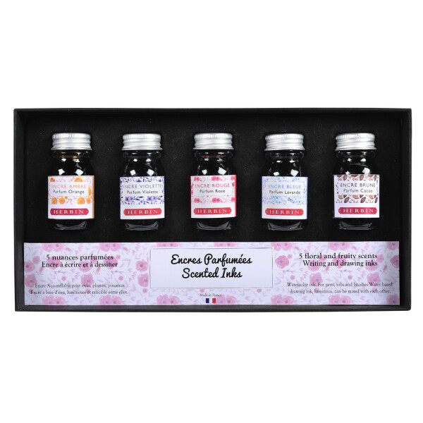 HERBIN Tintenset parfümierte Tinten - 5x10 ml - blumige und fruchtige Düfte
