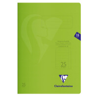 Schulheft Scoolbook A4 - 16 Blatt, transp. Einband, sortiert - Lineatur 25