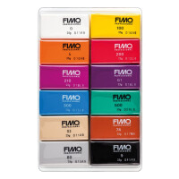 Modelliermasse FIMO prof "Basic Colours", 350 g, sortiert, 12 Halbblöcke a 25 g