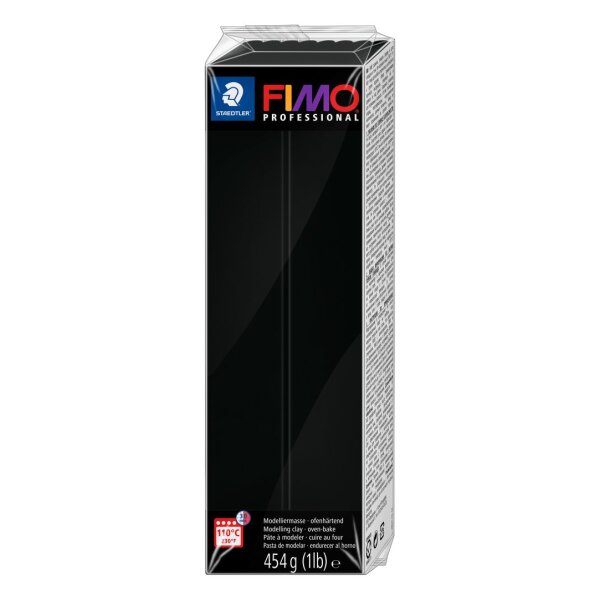 Modelliermasse FIMO Professional, 60 x 174 x 33 mm, 454g - schwarz