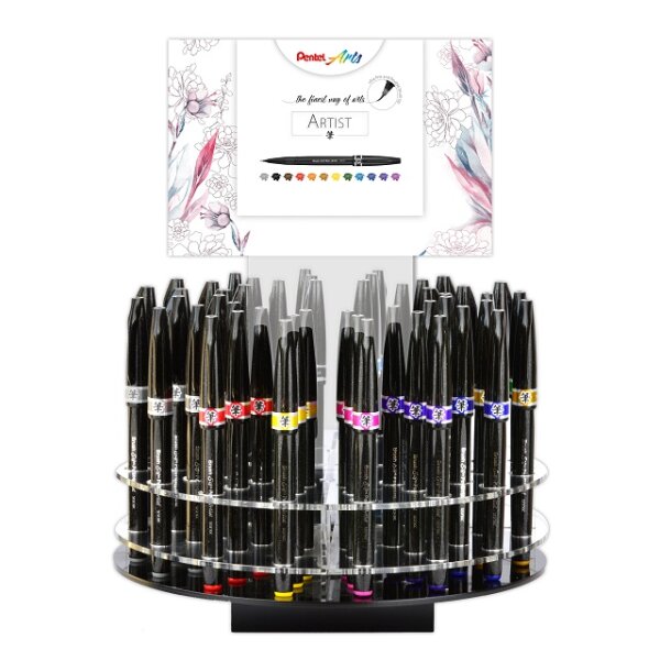 Pinselstift Sign Pen Artist 0,03mm-2,0mm Pinselspitze - 48er Display