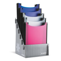 Heftbox FLEXI transluzent - 21er Display, 3 Farben