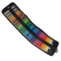 Polycolor- Stiftetasche schwarz - gefüllt mit 72 Polycolor- Farbstiften, Radirgummi und Anspitzer