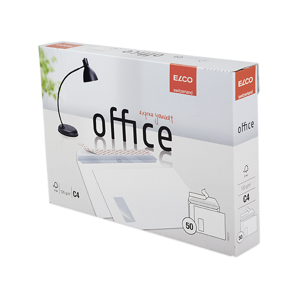 Office Shop-Box mit 50 Kuverts, HK,  C4 - weiss