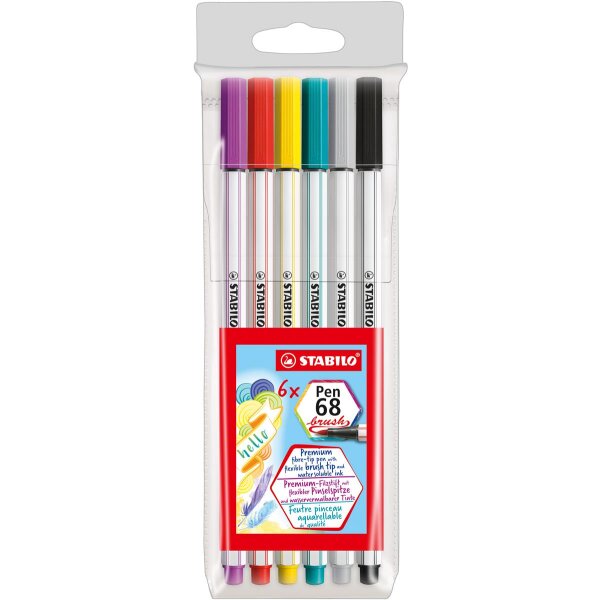 Pinselstift Pen 68 brush - 6er Etui