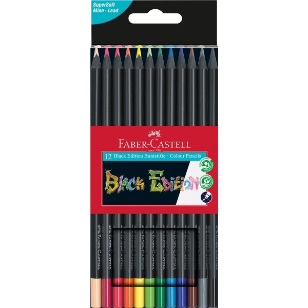 Crayon de couleur Black Edition Super Soft triangulaire - Carton de 12 pièces