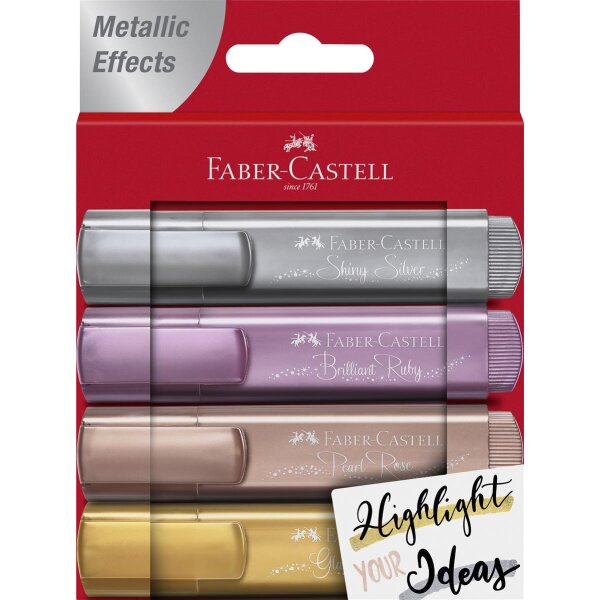 Faber-Castell 154640 Highlighter 46 Metallic, Case of 4,...