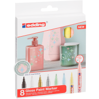 Gloss paint marker 751 CR bullet tip 1-2mm - Set of 8, pastel
