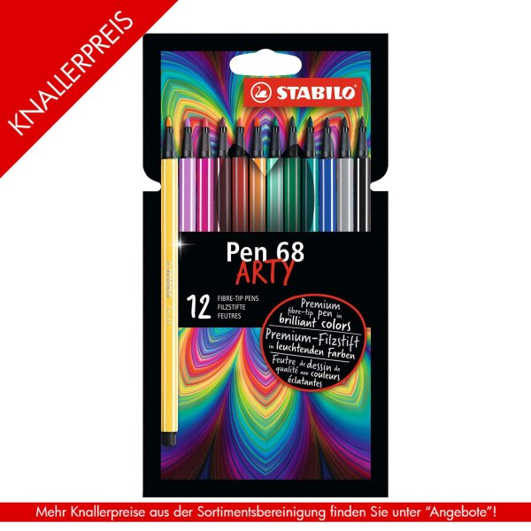 Filzstift Pen 68 1,0 mm ARTY - 12er Kartonetui