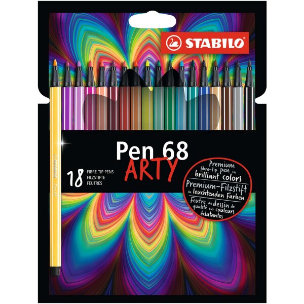 STABILO Pen 68 pochette x18 ARTY