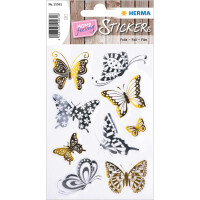 Schmuck-Etikett CREATIVE - Schmetterlinge gold und silber