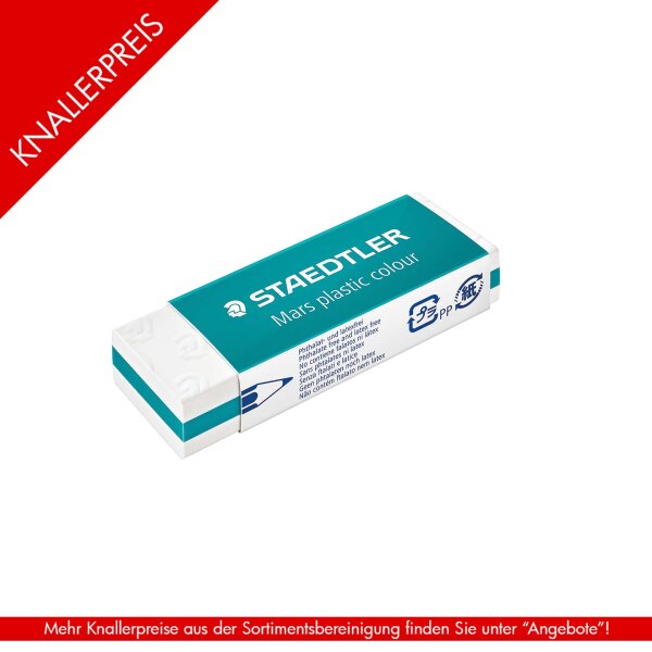 Radierer B20 Mars plastic colour - weiß-türkis-weiß