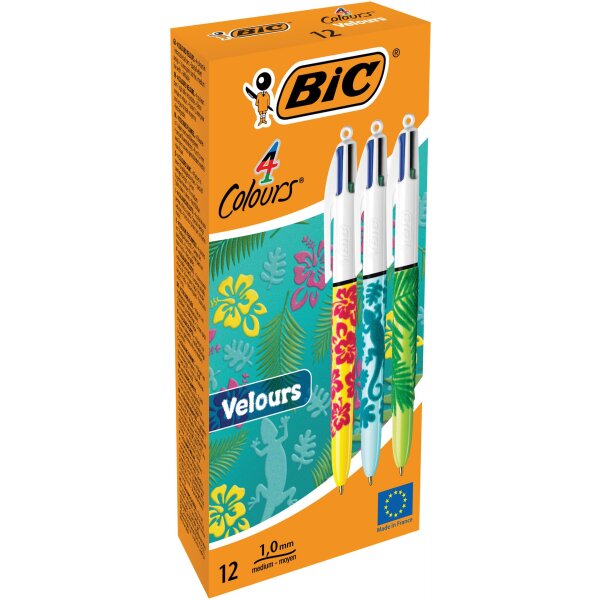 BIC® 4 Colours® VELOURS - 12er Schachtel je 4x- Fesign...