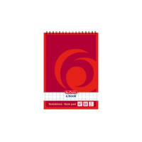 Spiral-Notizbuch A7-50 Blatt kariert 4er