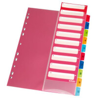 Register A4 PP farb.1-10 m. Indextasche