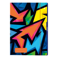 Sammelmappe Neon Art A4 - Hochglanzkarton 380g/qm, 3 Innenklappen