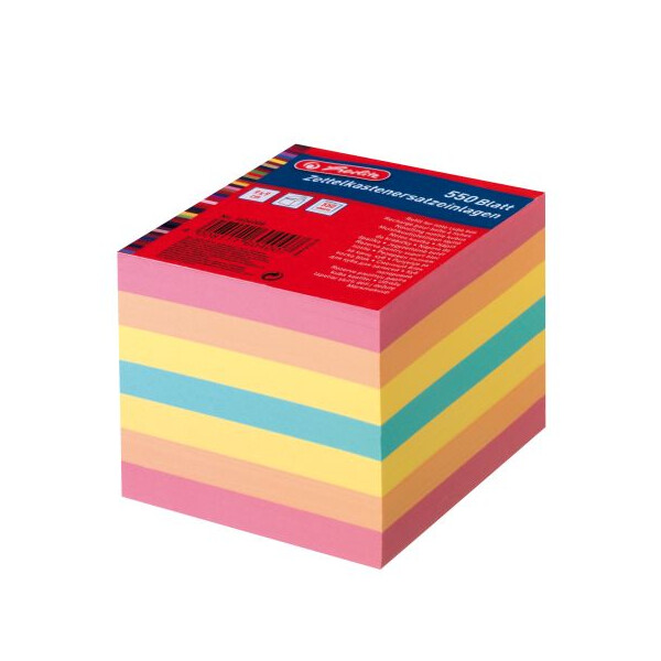 Ersatzeinlage für Zettelkasten 9 x 9 cm - 550 Blatt farbig