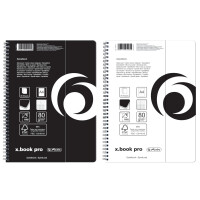 Collegeblock x.book pro A4 - 80 Blatt kariert schwarz FSC Mix