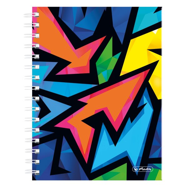 Spiral-Boutiquebuch Neon Art A5-100 Blatt, 70g/qm, kariert