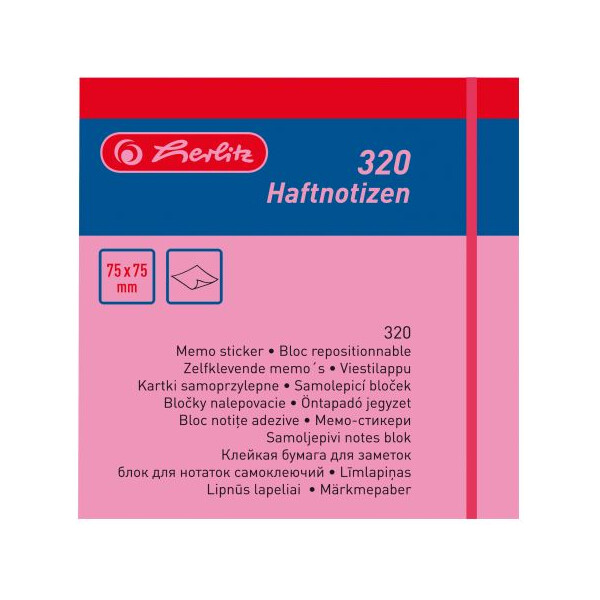 Haftnotizklotz Haftnotizblock 75x75mm 320Blatt neonfarben grün/gelb/orange/pink