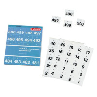 Aufklebenummern selbstklebend, Zahlen 1-500, einfach, schwarz, 25 x 21 mm
