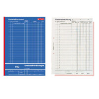Kassenabrechnungsbuch 502, Karton, blau, A4, 2x50 Blatt