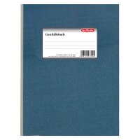 Geschäftsbuch, Hartpappe, mittelblau, liniert, rautiert, 2 Spalten, A4, 96 Blatt