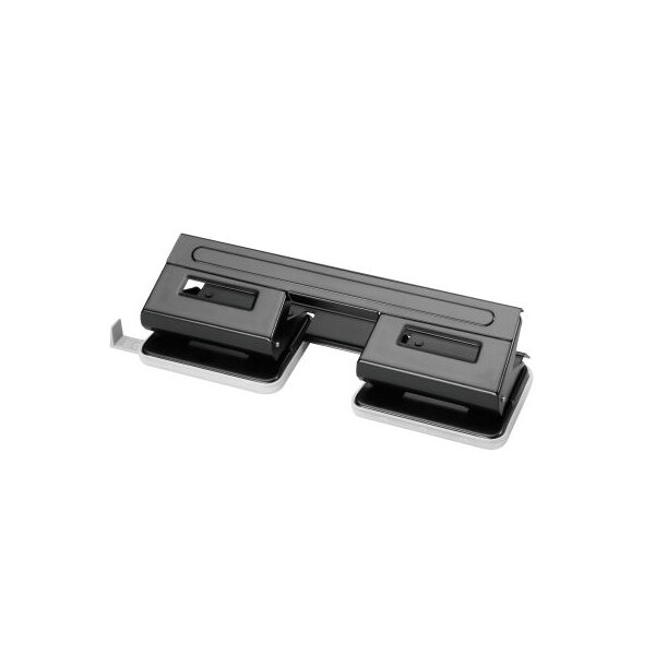Locher (Büro) Doppel-Locher 1,5mm schwarz metall mit Anschlagschiene