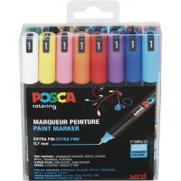 Marqueurs acryliques POSCA PC-1MR pointe extra fine 0,7 mm - lot de 16