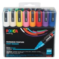 Marqueur acrylique POSCA PC-5M - Lot de 16