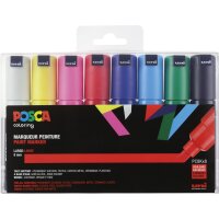 Marker POSCA PC-8K breit Keilspitze 8 mm - 8er Etui sortiert