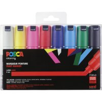 Marker POSCA PC-8K breit Keilspitze 8 mm - 8er Etui sortiert